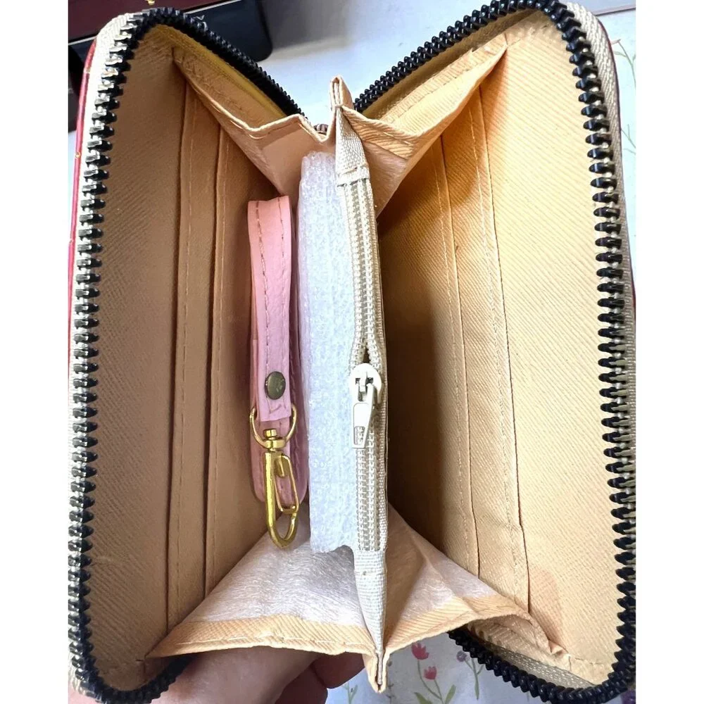 2- Elephant-Themed Zip-Around Wallets With Wrist Straps Compartments 6.5x4inches - Picture 3 of 3